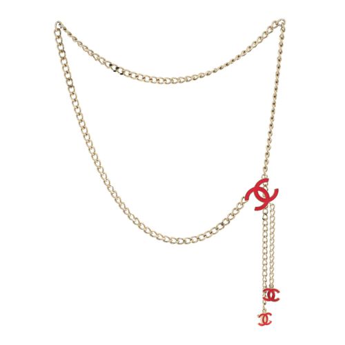 CC Charm Chain Belt Metal with Enamel 75