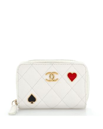 Coco Casino Zip Coin Purse Quilted Caviar