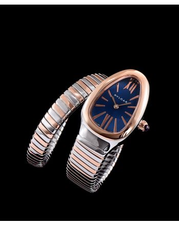 Bvlgari 18ct pink-gold and stainless steel watch Blue