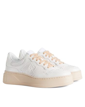 Gucci Unisex GG Embossed Sneaker 684911 White